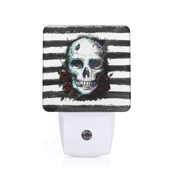 Xecao Watercolor Skull for Night Light - a Wall-mounted LED Fixture with A Dusk-to-dawn Sensor, Ideal for Bedrooms, Bathrooms, Hallways, and Kitchens-UK