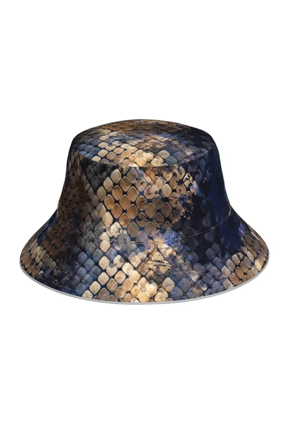 Watercolor Snake Skin Print Men and Women Night Reflective Hat Runner Cap Visor Bucket Hat Boonie Cap
