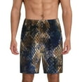 thumbnail image 1 of Xecao Watercolor Snake Skin Print Men's Sleepwear Shorts Pajama Bottom Lounge Short nightwear with Convenient Pockets for Relaxed Home Wear-Large, 1 of 6