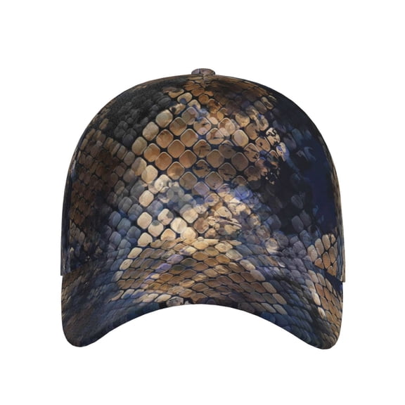 Xecao Watercolor Snake Skin for Baseball Cap: Unisex, crafted from classic polyester twill fabric, featuring a soft unconstructed design