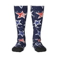 thumbnail image 1 of Xecao Watercolor Stars print thigh-high socks, crafted for both men and women with a stretchy, high-opaque design perfect for daily wear, 1 of 6