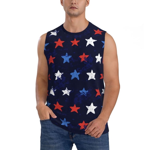 Xecao Watercolor Stars1 Print Men's Tank Top: Sleek Sleeveless Tee for Casual Sports and Beach Occasions-3X-Large