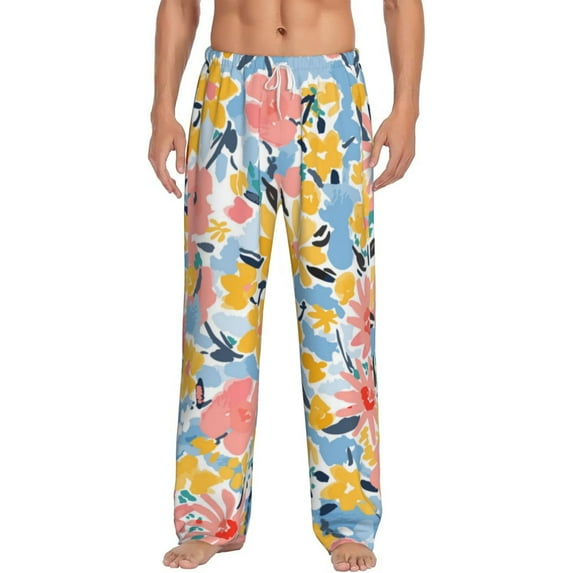 Xecao Watercolor Wildflowers Men's Straight Lounge Pajama Pants: The Ultimate in Comfortable Sleepwear