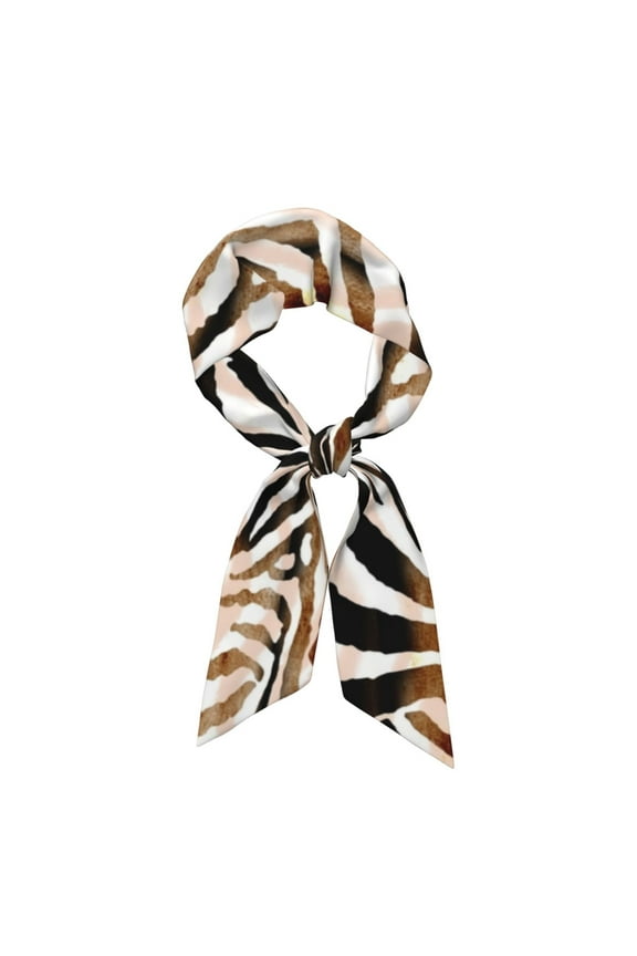 Watercolor Zebra Pattern Large Satin Head Scarf - Satin Hair Scarves Silk Bandana Scarf Headscarf Silk Feeling Scarf for Women