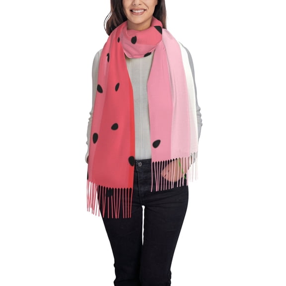 Xecao Watermelon Pattern Womens Winter Scarf Fall Scarf Oversized Large Scarf for Women Warm Shawl Wrap