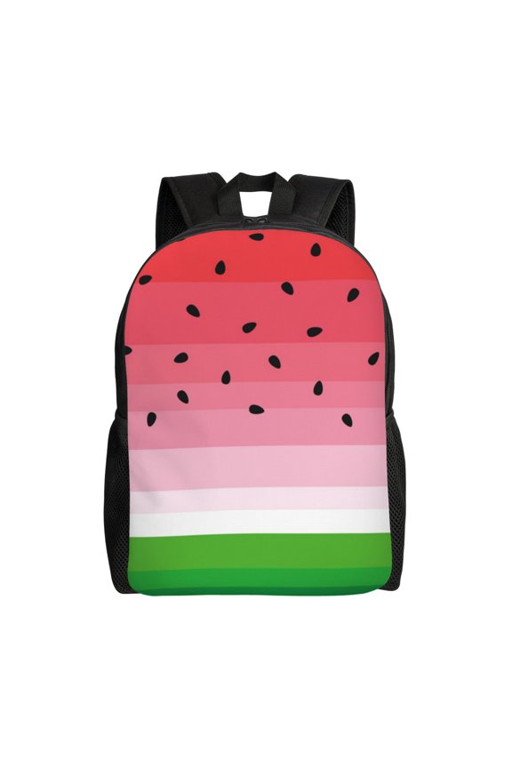 Watermelon Print School Backpack with Laptop Compartment Small Travel Laptop Backpack for Women Men Waterproof College Backpack Simple School Bag