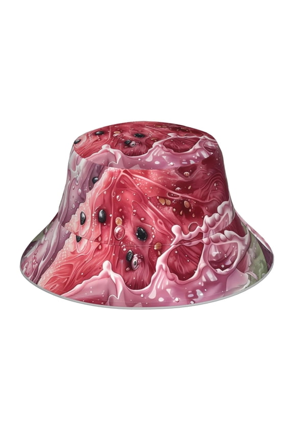 Watermelon Splash Realism Art Print Men and Women Night Reflective Hat Runner Cap Visor Bucket Hat Boonie Cap