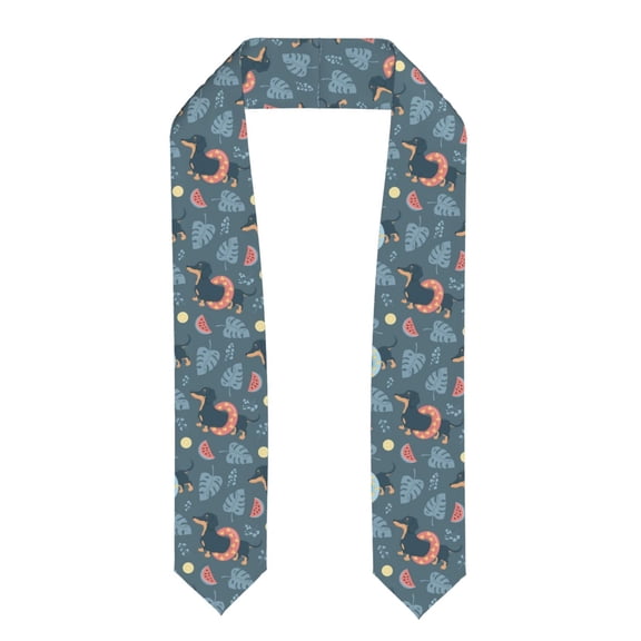 Xecao Watermelons Dachshunds Print Graduation Shawl Stole Honor Stole Adult 72" Academic Commencements