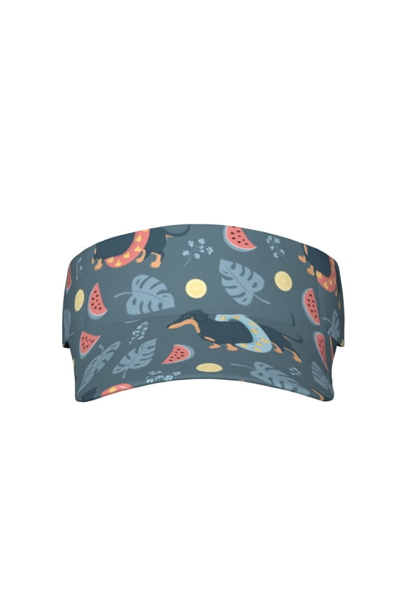 Watermelons Dachshunds for Adult Sun Cap offers versatile sun protection with adjustable Velcro for a secure fit.