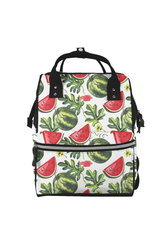Watermelons print Large Capacity Nappy Bag is a multi-functional waterproof travel backpack, perfect as a nursing bag or mummy backpack for women