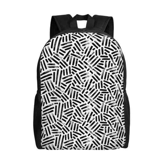 Xecao Weave Geometric Print School Backpack with Laptop Compartment Small Travel Laptop Backpack for Women Men Waterproof College Backpack Simple School Bag