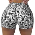 thumbnail image 1 of Xecao Weave Geometric Print Workout Shorts for Women Soft Smooth Gym Yoga Scrunch Active Tennis Workout Running Shorts, 1 of 9