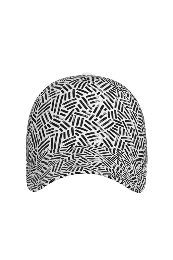 Weave Geometric for Baseball Cap: Unisex, crafted from classic polyester twill fabric, featuring a soft unconstructed design