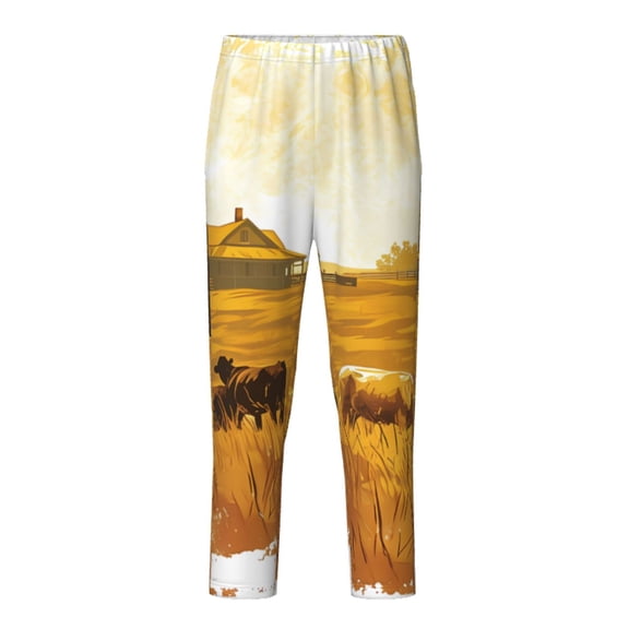 Xecao Western Cowboy Ranch Print Teenagers' Pajama Pants Long Sleep Pants Soft Elastic Waist Pajama Bottoms Elastic waist with 2 Pockets 5-16 Years-Large