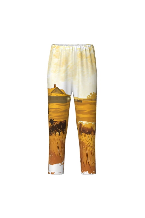 Western Cowboy Ranch Print Teenagers' Pajama Pants Long Sleep Pants Soft Elastic Waist Pajama Bottoms Elastic waist with 2 Pockets 5-16 Years-Large