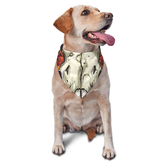 Xecao Western Desert Cactus Ram Skull for Pet Bandana - A Stylish Triangle Accessory for Small to Large Dogs, Puppies, and Cats