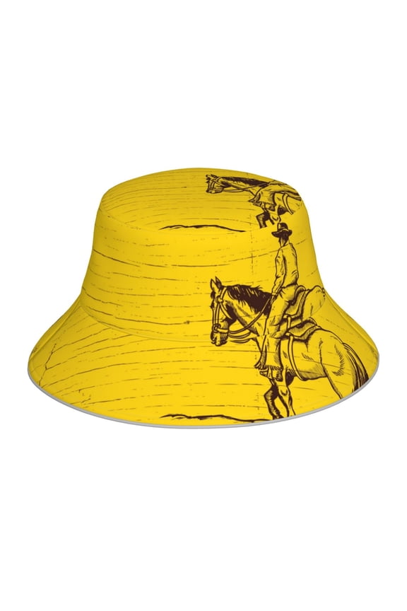 Western Desert Cowboy 1 Print Men and Women Night Reflective Hat Runner Cap Visor Bucket Hat Boonie Cap