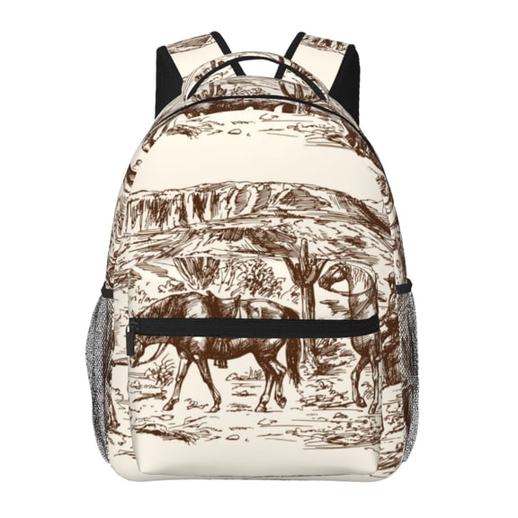 Xecao Western Desert Cowboys2 Backpack, a stylish and functional choice for both men and women, is the perfect basic bookbag for college, work, or travel