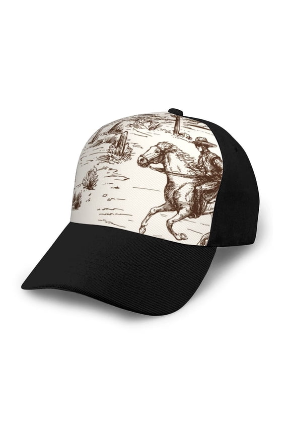 Western Desert Cowboys3 print unisex vintage washed baseball cap, a soft and adjustable hat perfect for any casual style.