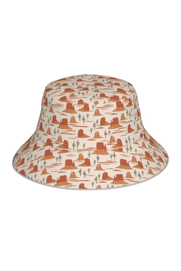 Western Desert Nature Landscape Print Men and Women Night Reflective Hat Runner Cap Visor Bucket Hat Boonie Cap