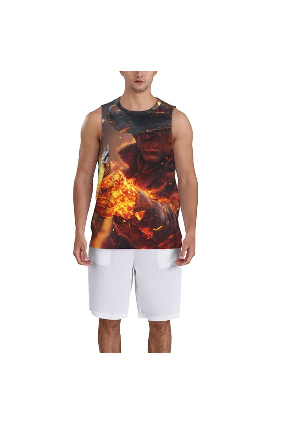 Western Fire Cowboy print basketball shirt for both men and women, a unisex basketball jersey perfect for theme parties-X-Large
