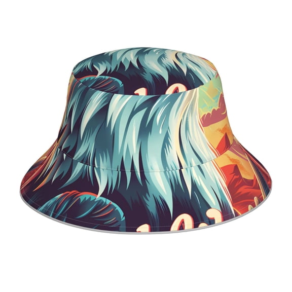 Xecao Western Style Bald Eagle Print Men and Women Night Reflective Hat Runner Cap Visor Bucket Hat Boonie Cap