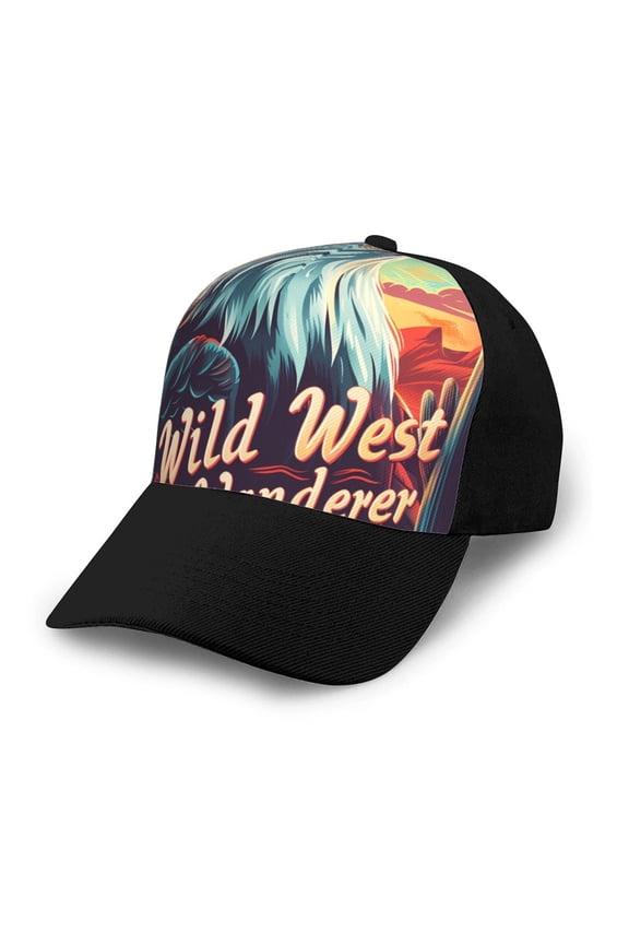 Western Style Bald Eagle print unisex vintage washed baseball cap, a soft and adjustable hat perfect for any casual style.