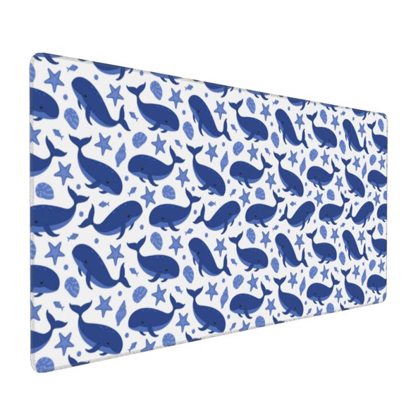 Xecao Whale Print Large Mouse Pad, 16x35.5in Mousepad, Professional Non-Slip Rubber Base Big Mouse Pad, Mouse Pad for Gaming & Office Full Desk Mouse Pad