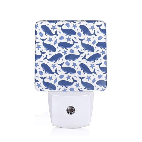 Xecao Whale for Night Light - a Wall-mounted LED Fixture with A Dusk-to-dawn Sensor, Ideal for Bedrooms, Bathrooms, Hallways, and Kitchens-UK