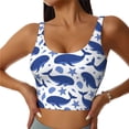 thumbnail image 1 of Xecao Whale for Sports Bra with Removable Pads, Crop Tank Top Design, Women's Longline Sports Bra - Non-Wired - XX-Large, 1 of 9