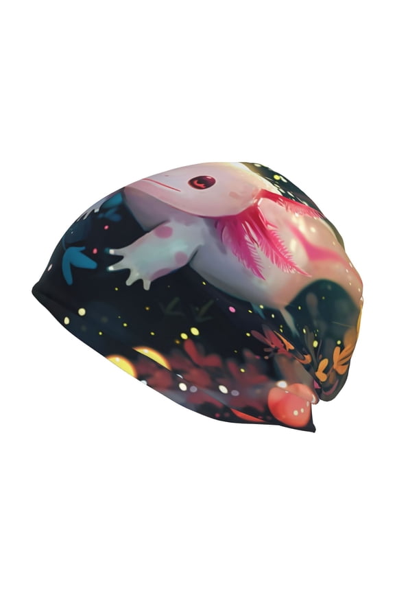 Whimsical Axolotl Fantasy Print Knit Hat,Winter Beanie for Men Women, Beanie Soft Warm Ski Stocking Cuffed Cap