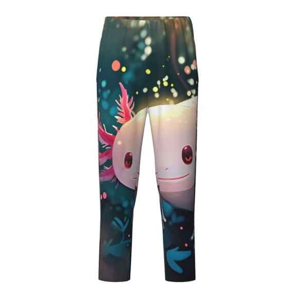 Xecao Whimsical Axolotl Fantasy Print Teenagers' Pajama Pants Long Sleep Pants Soft Elastic Waist Pajama Bottoms Elastic waist with 2 Pockets 5-16 Years-Small