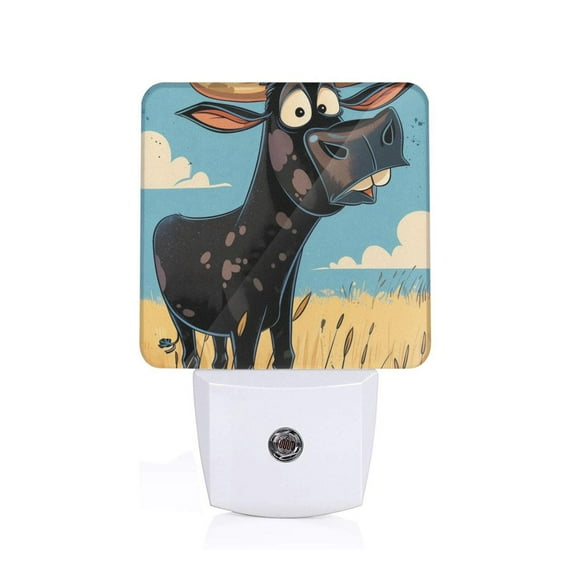 Xecao Whimsical Cartoon Cow for Night Light - a Wall-mounted LED Fixture with A Dusk-to-dawn Sensor, Ideal for Bedrooms, Bathrooms, Hallways, and Kitchens-EU