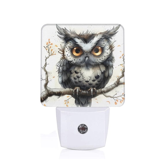 Xecao Whimsical Owl On Branch for Night Light - a Wall-mounted LED Fixture with A Dusk-to-dawn Sensor, Ideal for Bedrooms, Bathrooms, Hallways, and Kitchens-US