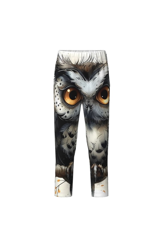 Whimsical Owl On Branch Print Teenagers' Pajama Pants Long Sleep Pants Soft Elastic Waist Pajama Bottoms Elastic waist with 2 Pockets 5-16 Years-Medium