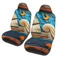 Xecao Whimsical Sailboat Ocean Art Print Car Seat Cover in That Fits