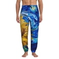 thumbnail image 1 of Xecao Whimsical Sunflowers Night Sky Print Active Tech Joggers for Men, Mens Sweatpants Lounge Pants with Pockets-3X-Large, 1 of 5