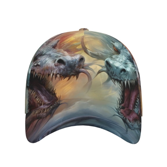 Xecao White And Red Storm Dragon for Baseball Cap: Unisex, crafted from classic polyester twill fabric, featuring a soft unconstructed design