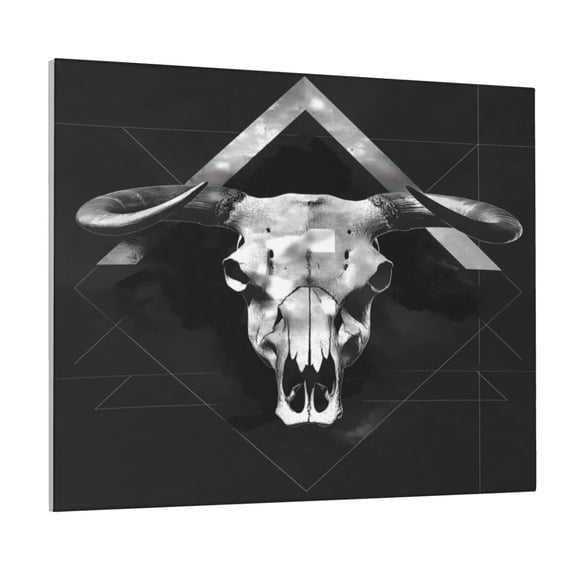 Xecao White Black Sheep skull for Waterproof Framed Canvas Art - Modern Home Decor with Real Wood Frame for Gifting and Interior Design,Horizontal