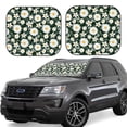 thumbnail image 1 of Xecao White Daisies and Bee for Foldable Car Sun Shades (2-Pack) offer sun protection with an easy-fold design for convenient windshield shading., 1 of 7