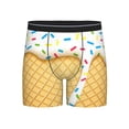 thumbnail image 1 of Xecao White Ice Cream Print Boxer Briefs for Men's Stretch Moisture-Wicking Underwear, Mid-Rise Classics breathable fabric, 1 of 7