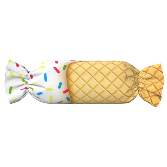 Xecao White Ice Cream Print+Candy-Inspired Plush Pillow for Men Women Suitable for Beds, Sofas, Game Rooms Drawstring Closure