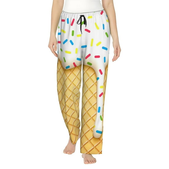 Xecao White Ice Cream Women's Straight Lounge Pajama Pants: The Epitome of Relaxed Sleepwear