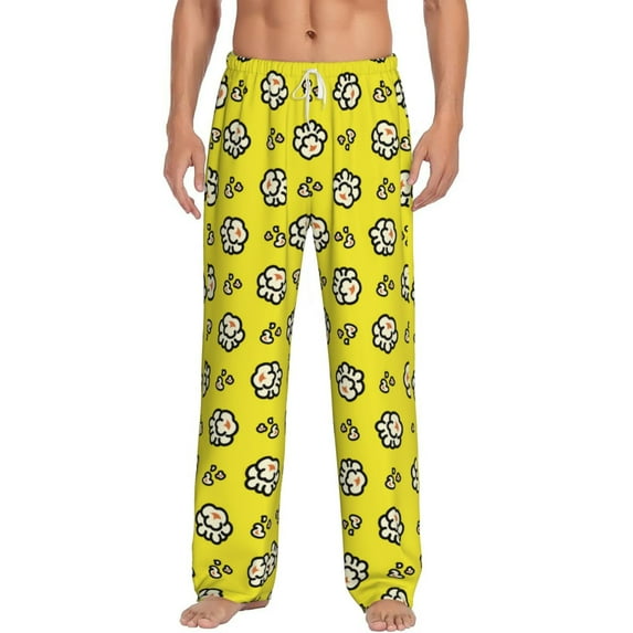 Xecao White Popcorn Men's Straight Lounge Pajama Pants: The Ultimate in Comfortable Sleepwear