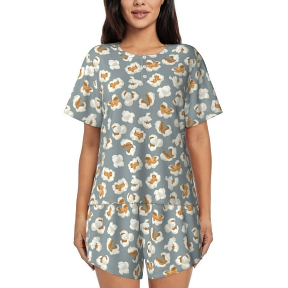 Xecao White Popcorn print Swimsuit for women, Summer-ready, sporty style.Quick-dry fabric. Many sizes & colors.