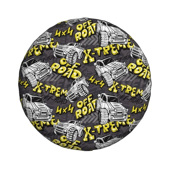 Xecao White Retro Off-Road Vehicle for Tire Covers: Waterproof, dust-proof, and universally fitting for trailers, SUVs