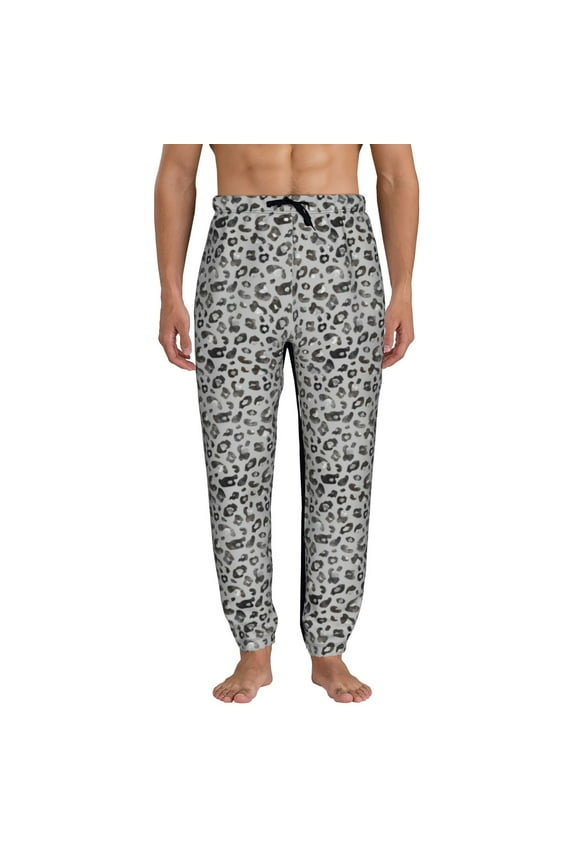 Wild Animal Leopard Print Print Active Tech Joggers for Men, Mens Sweatpants Lounge Pants with Pockets-Small