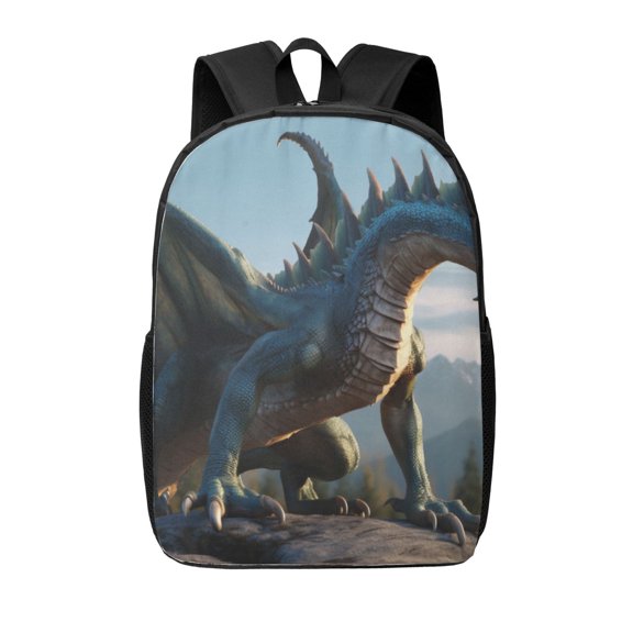 Xecao Wild Blue Cool Dragon print Travel Backpack, Large Computer Backpack for Men Women, College School Rucksack Book Bag