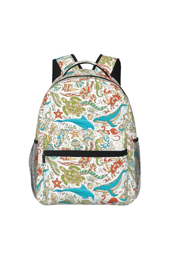 Wild Sea Life Backpack, a stylish and functional choice for both men and women, is the perfect basic bookbag for college, work, or travel