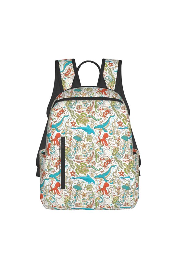 Wild Sea Life print Backpack For women men Aesthetic Lightweight Travel Daypack Simple Cute Backpack For Bookbag
